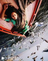 Portrait of boy in boat