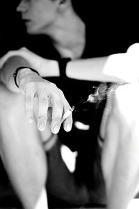 Close-up of woman holding hands