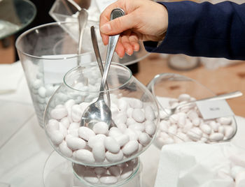 Close-up of hand holding ice cream