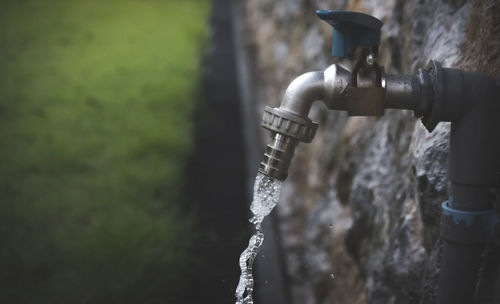 Close-up of faucet