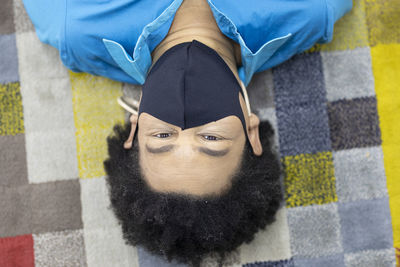 High angle portrait of man standing outdoors