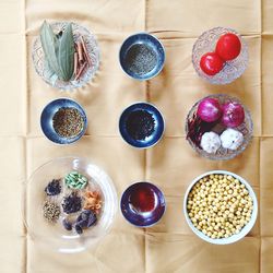 High angle view of food in plate