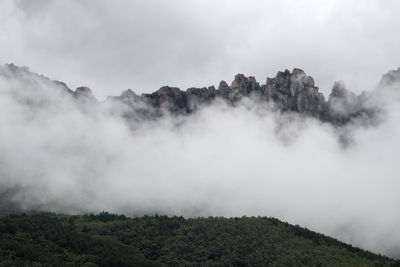 Scenic view of mountains against sky