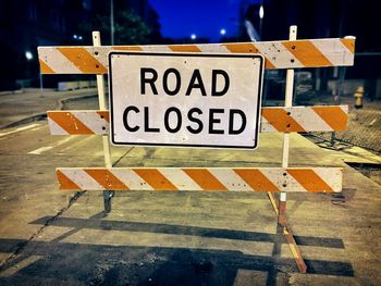 Road sign on street