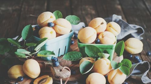 Close-up of fruits in plate