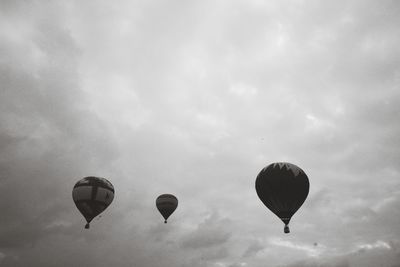 Low angle view of hot air balloon against sky