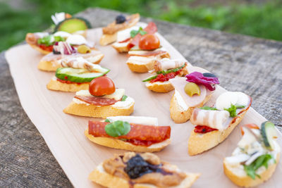 Close-up of food in plate on table