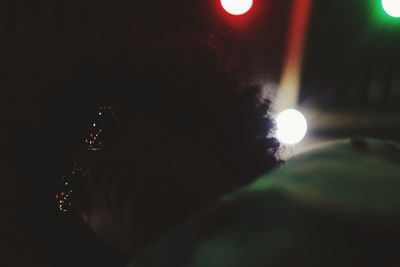 Illuminated lights at night