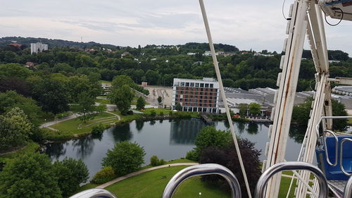 High angle view of bridge over river