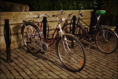 Bicycle parked at roadside