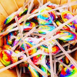 Close-up of multi colored pencils