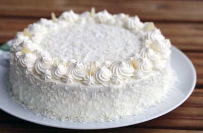 Close-up of cake on table