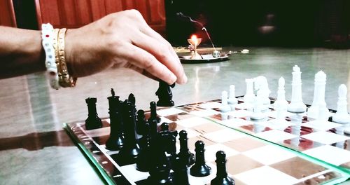 Man playing on table
