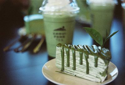 Close-up of cake on table