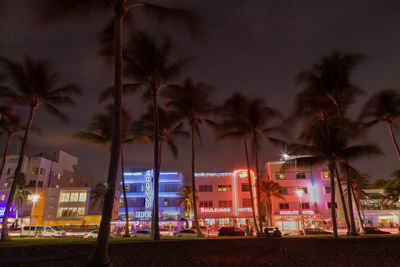 View of city at night