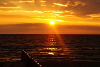 Scenic view of sea at sunset