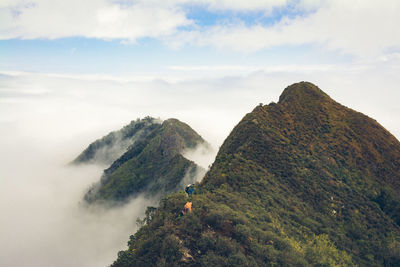 Scenic view of mountain range against sky