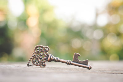 Close-up of old-fashioned key