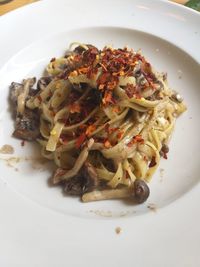 High angle view of meal served in plate