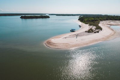 High angle view of sea against sky