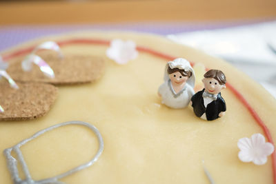 Close-up of cake on table