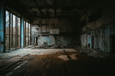 Interior of abandoned building