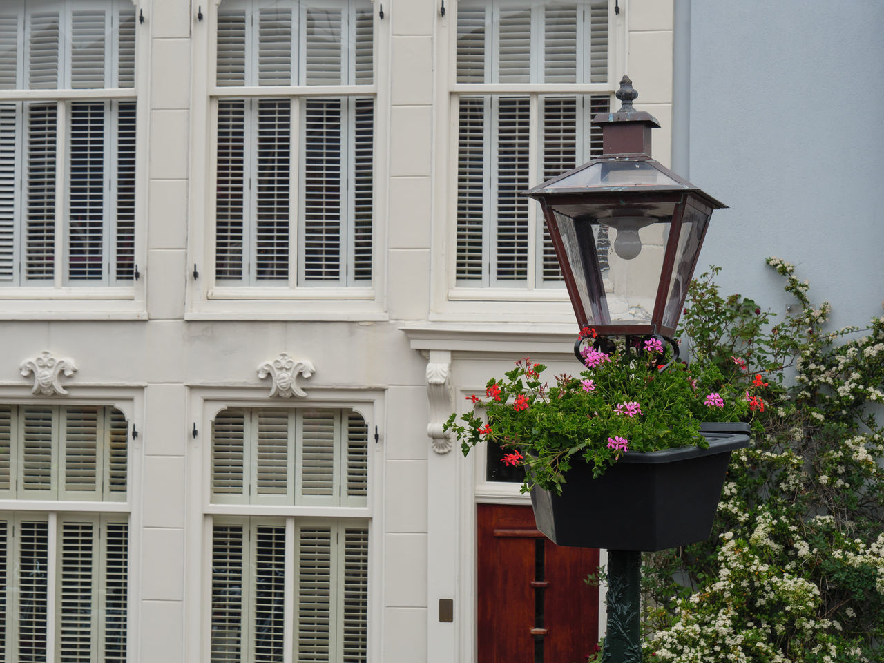 LOW ANGLE VIEW OF POTTED PLANTS BY WINDOW OF BUILDING