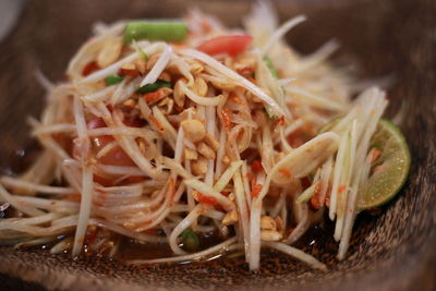 High angle view of meal served in plate