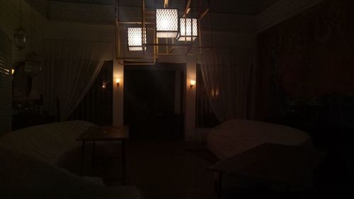 Illuminated chair at home