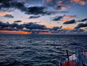 Scenic view of calm sea at sunset