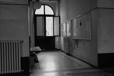 Empty corridor of building