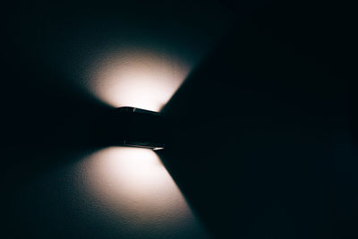 Illuminated lights in dark room