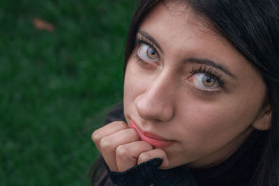 Close-up portrait of young woman