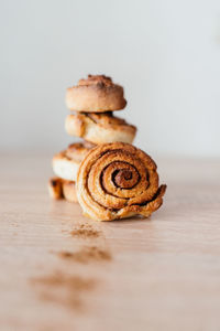 Close-up of cookies on table