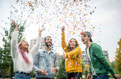 Group of people at market stall