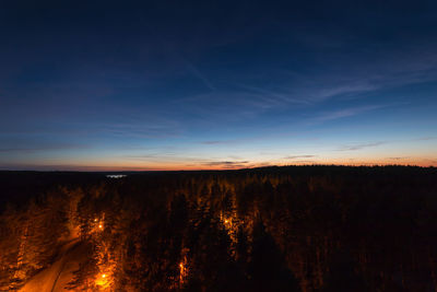 Scenic view of silhouette landscape against sky during sunset