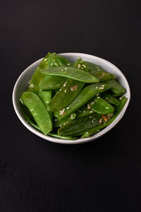 Fried snow peas in asian style