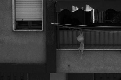 Bra hanging out on the balcony