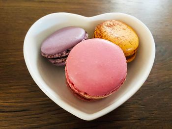 High angle view of breakfast on table