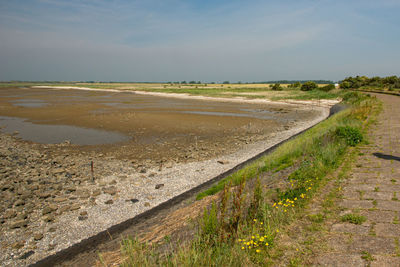 Scenic view of beach against sky