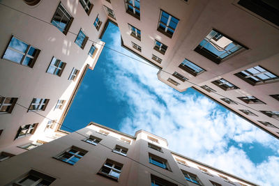 Low angle view of buildings against sky