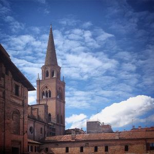 Low angle view of buildings against the sky