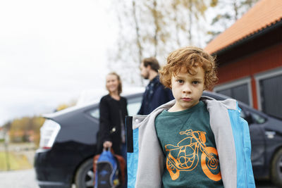 Boy looking at camera