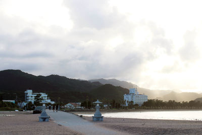 Scenic view of beach against sky