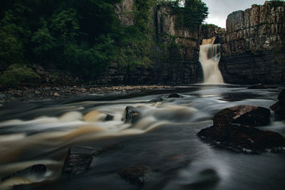 Scenic view of waterfall