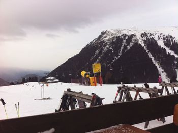 Snow covered mountain range
