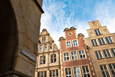 Low angle view of buildings against sky