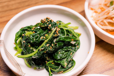 Close-up of salad in bowl on table