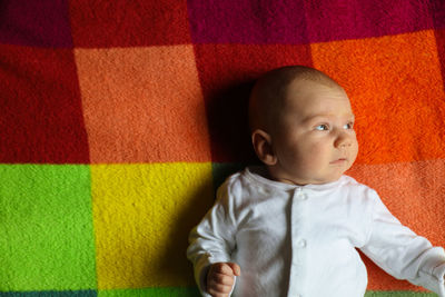 Portrait of cute boy looking away