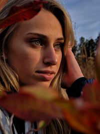 Close-up portrait of young woman